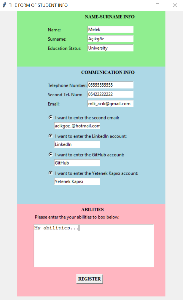 GitHub - Tugba-Demir/The-Form-of-Student-Info: This is a form of ...
