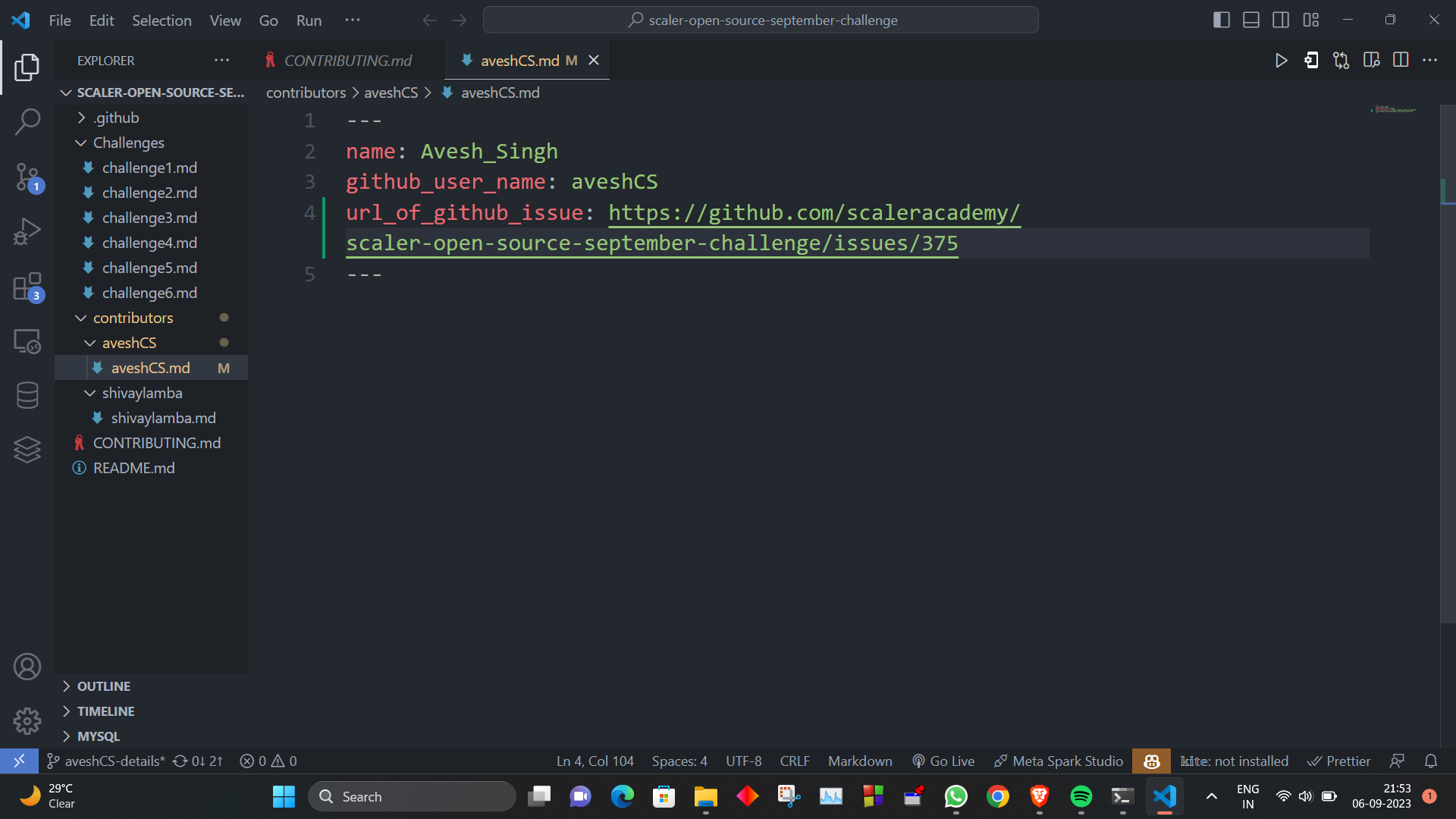 Challenge #1 - Avesh Singh · Issue #375 · scaleracademy/scaler-open ...