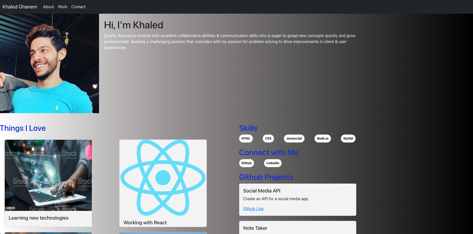 GitHub - khaledghanem1/Portfolio: Building out my portfolio using React.js