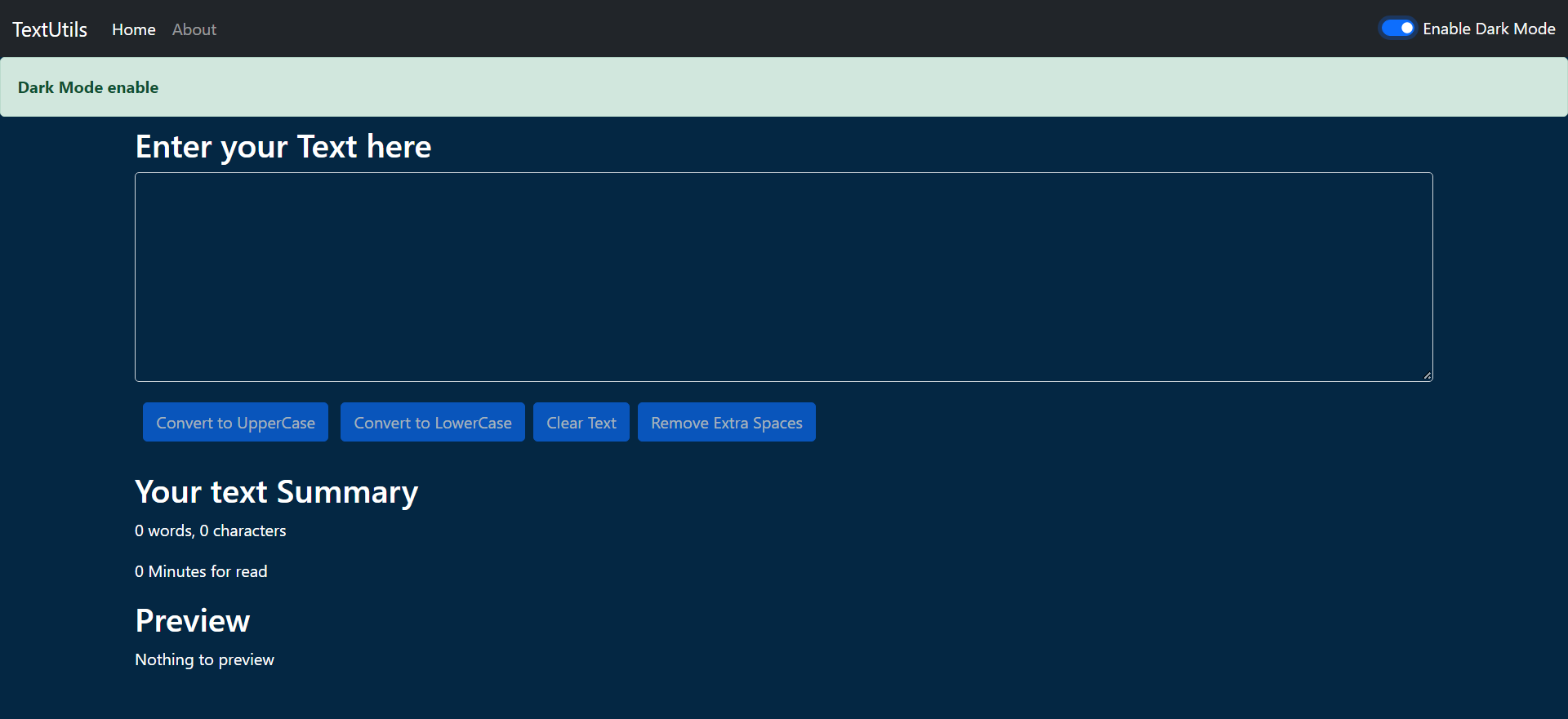 GitHub - vinaysk8803/TextUtlis-React: First React APllication