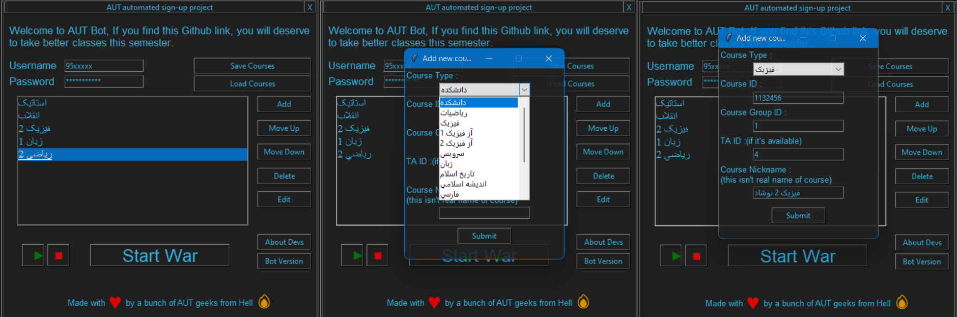GitHub - AUT-Geeks/AUT_BOT: AUT Automated Sign-up Project: No junky ...