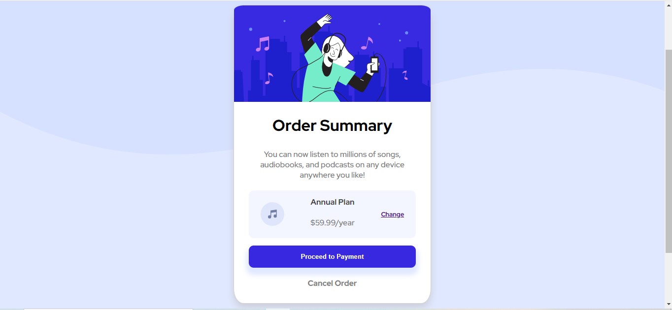order summary
