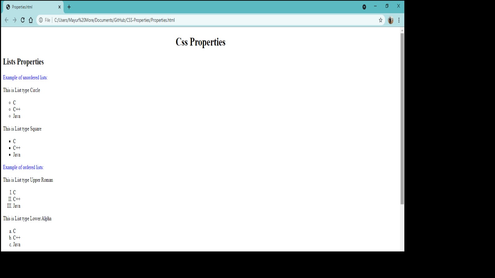 GitHub - Miheer09/CSS-Properties