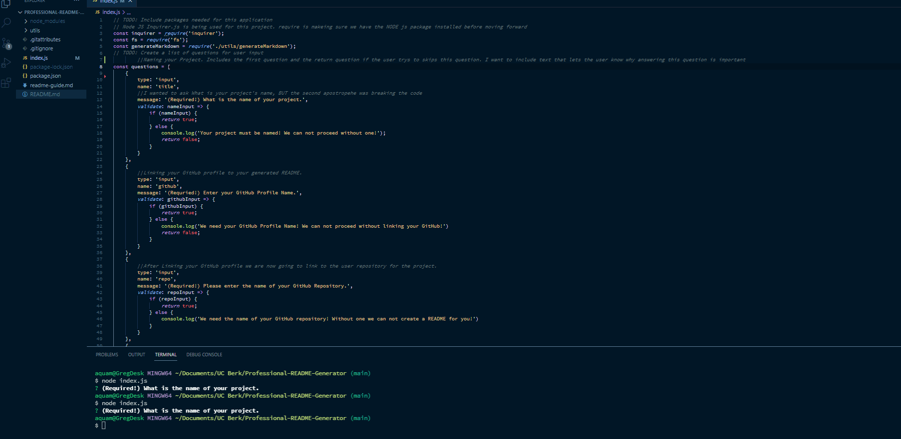 GitHub - phonecologne/Professional-README-Generator: Module 9 Node.js ...