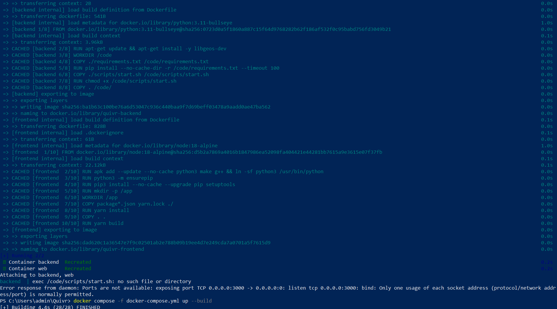Error With Docker Compose For Backend Issue 651 StanGirard quivr