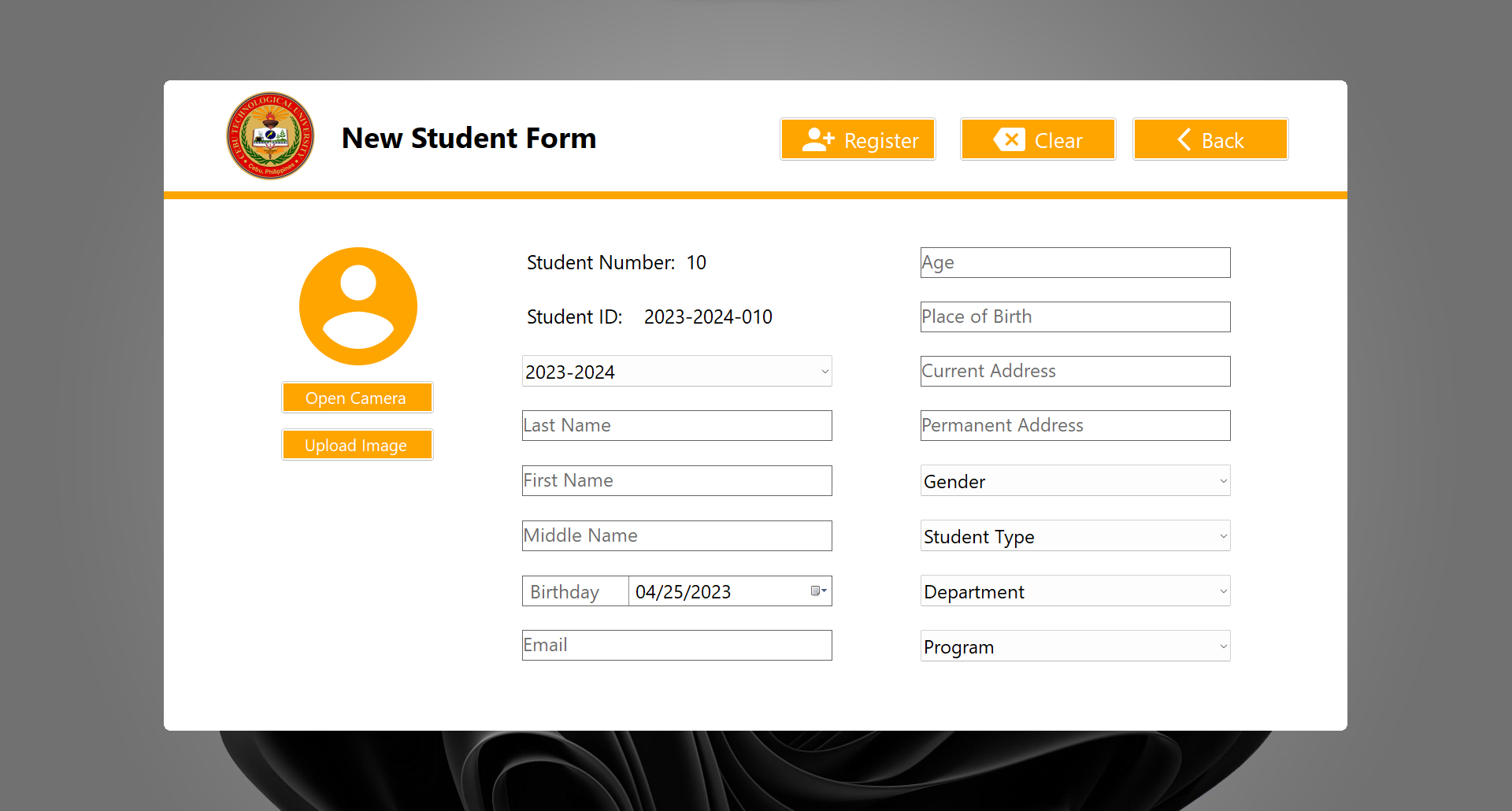 GitHub - bossaldrin/Student-Enrollment-Form: A final requirement for ...