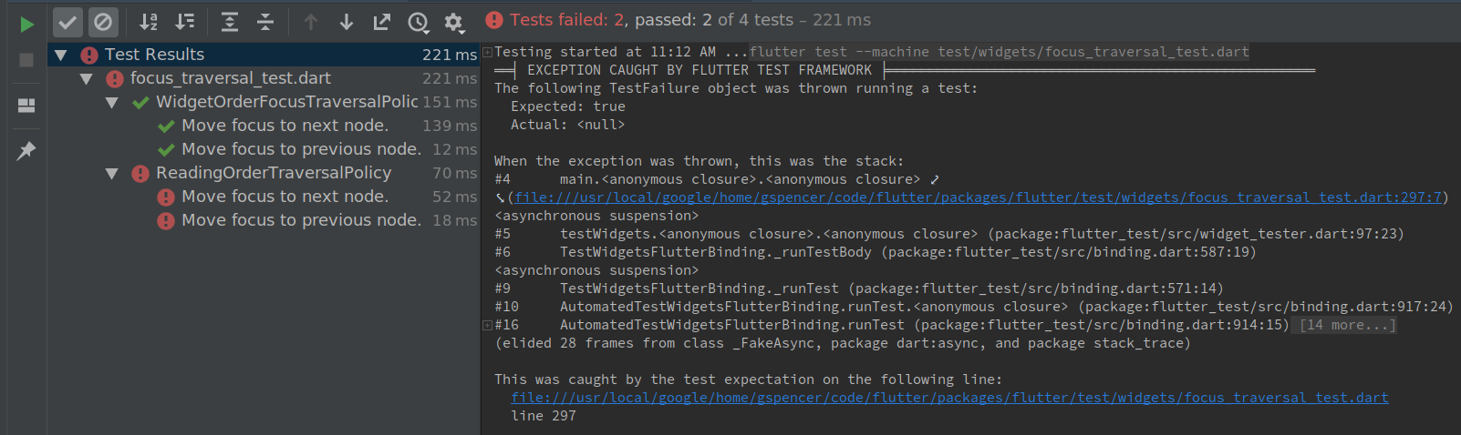 Clicking on test failure locations doesn't go to the location. · Issue ...