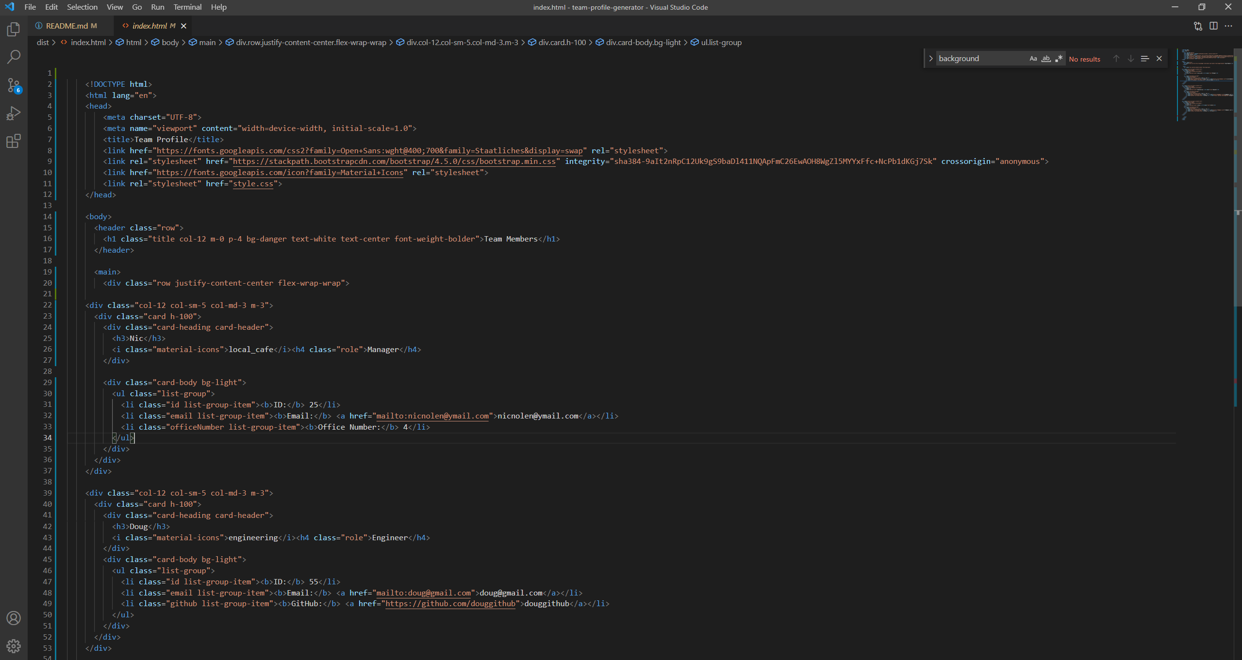 GitHub - nicnolen/team-profile-generator: An application that takes in ...