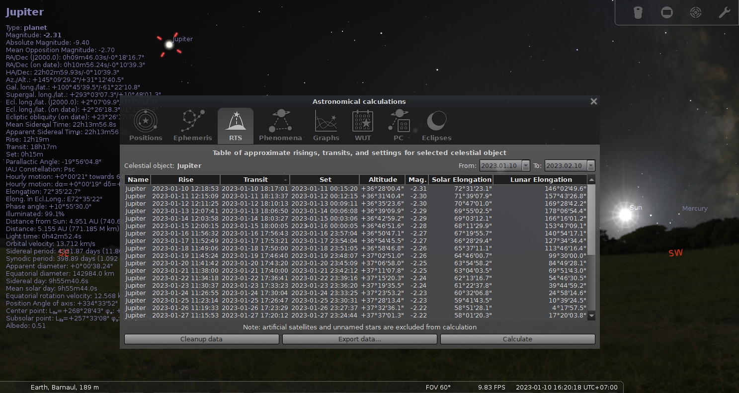 moon culmination data problem _ Problème données Culminations lune ...