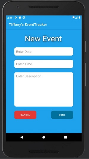 GitHub - tiffgom/Mobile-Architect-and-Programming: Event Tracker ...
