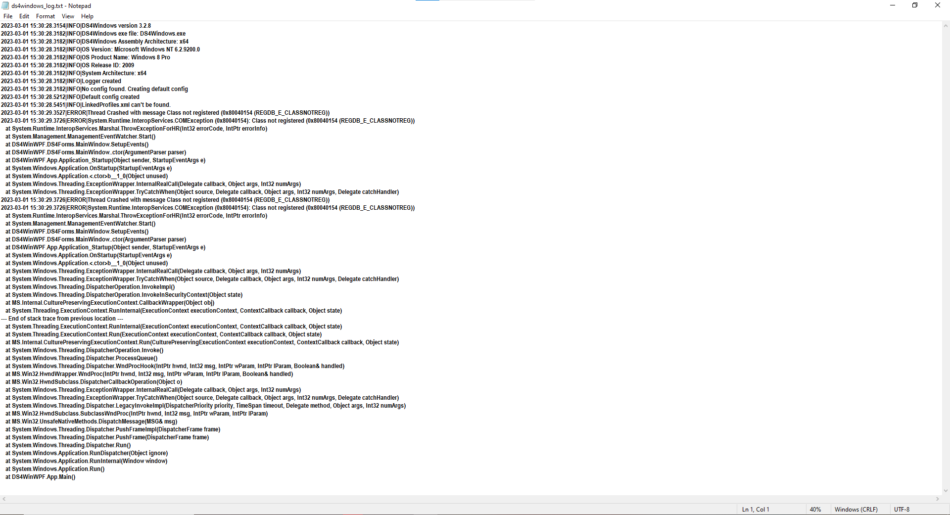 Ds4window crashes on start up issue 2847 ryochan7 ds4windows github