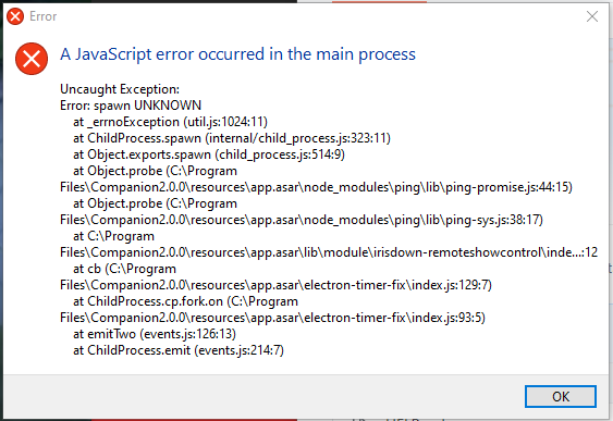error crashing companion · Issue #2 · bitfocus/companion-module ...