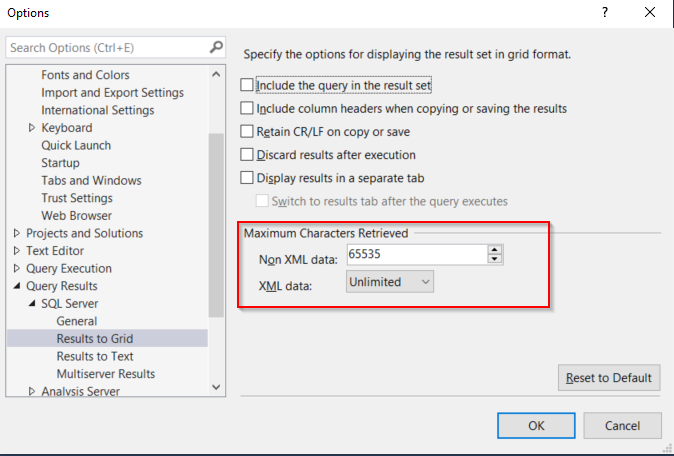 Query Results Options · Issue #2417 · microsoft/azuredatastudio · GitHub