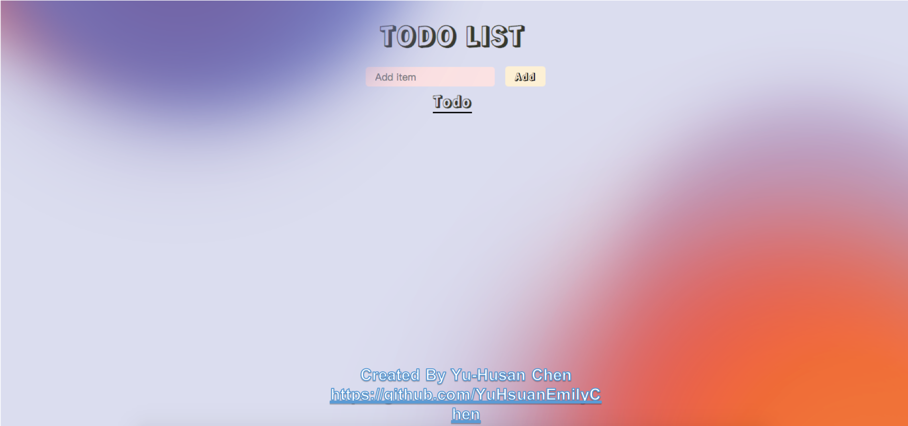 GitHub - YuHsuanEmilyChen/to-do-list