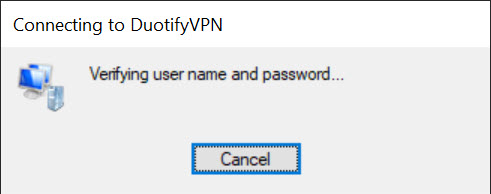 Connecting to DuotifyVPN