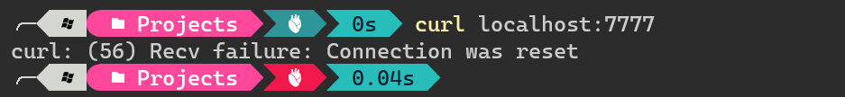 curl: (56) Recv failure: Connection was reset