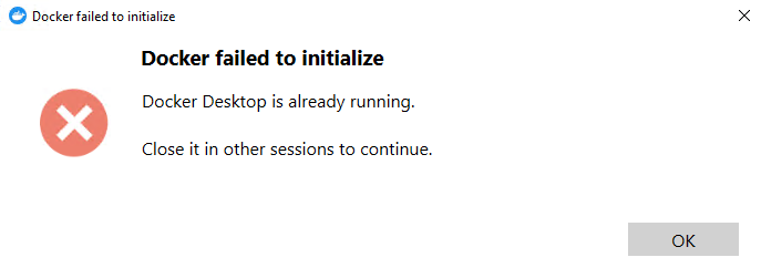 Docker failed to initialize