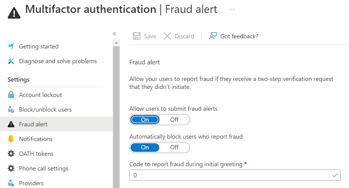 Multifactor authentication | Fraud alert