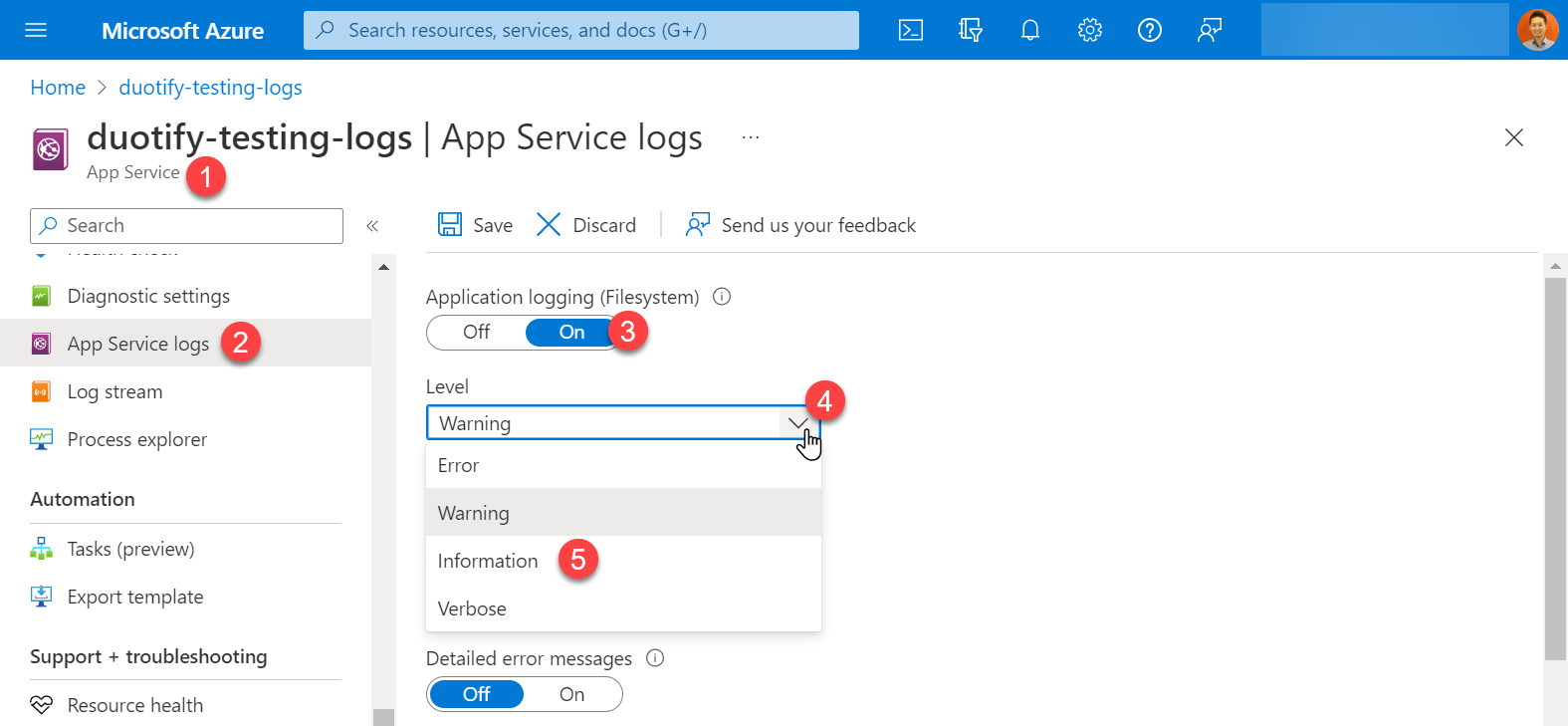 Application logging