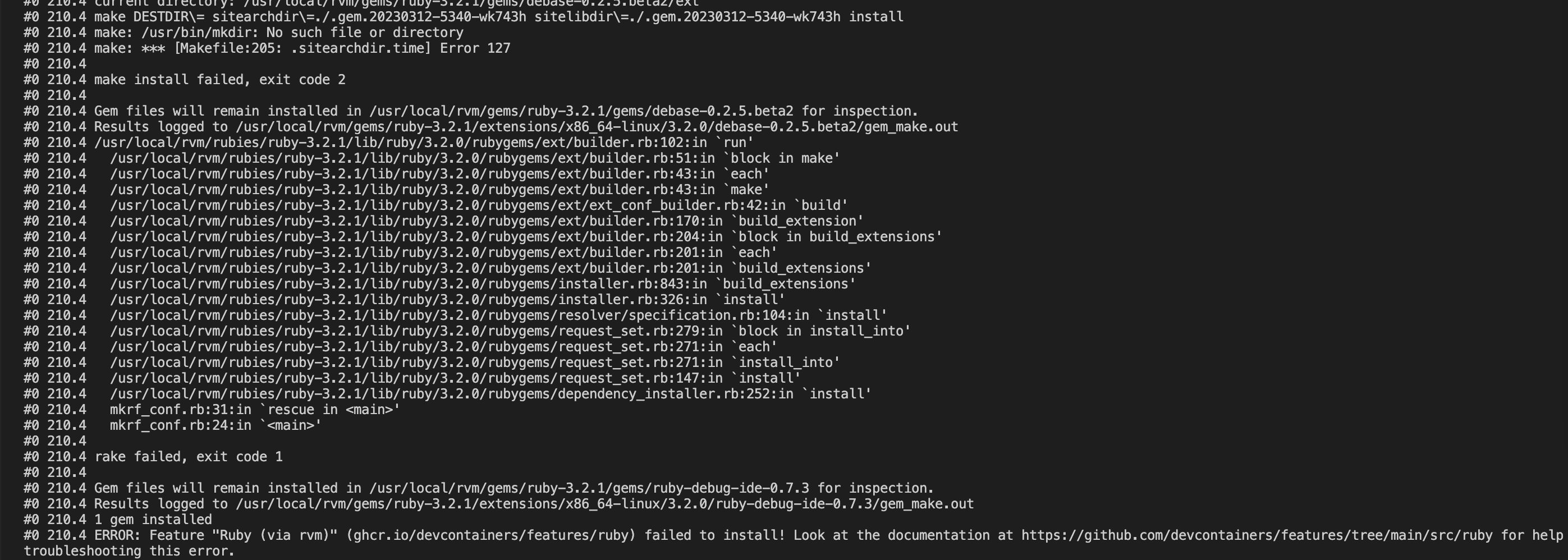 Installation failure for latest Ruby container feature · Issue #1235 ...