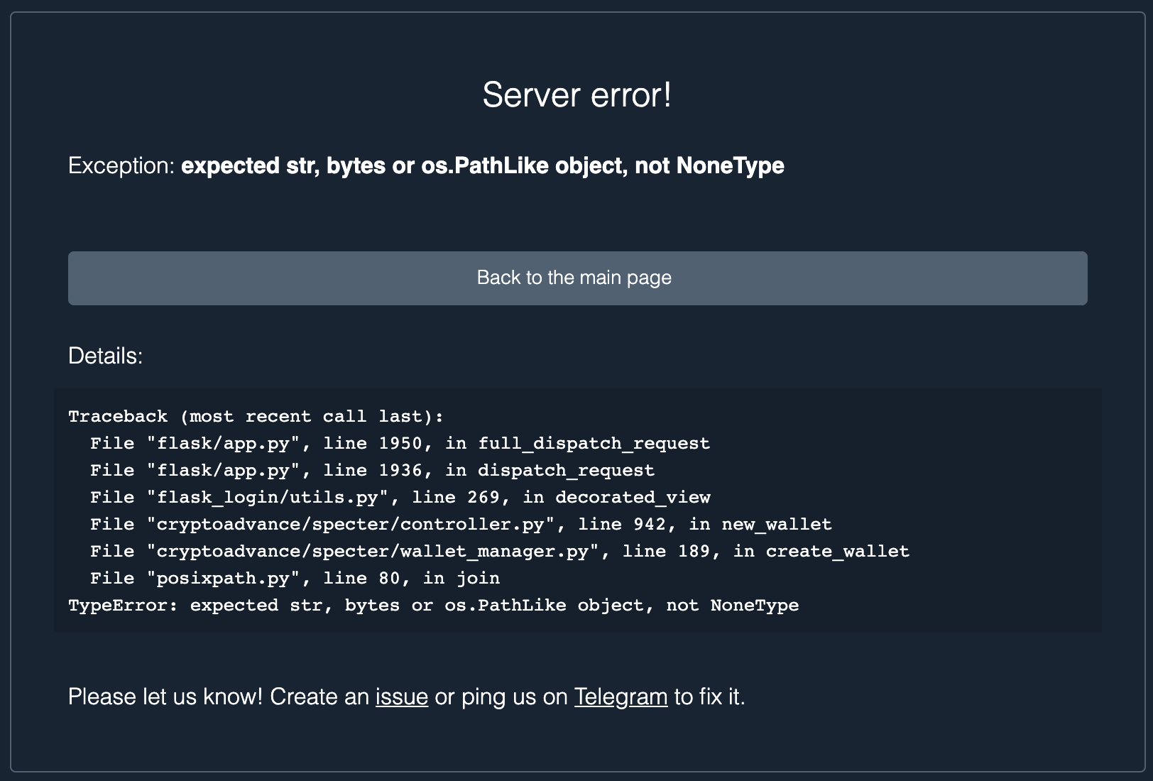Error when creating a single key wallet from cold card · Issue #645 ...