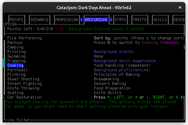Character creation - Background - Keybindings cut off -- 80x24