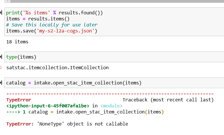 Catalog 'Nonetype' Object Is Not Callable · Issue #69 · Intake/Intake-Stac  · Github