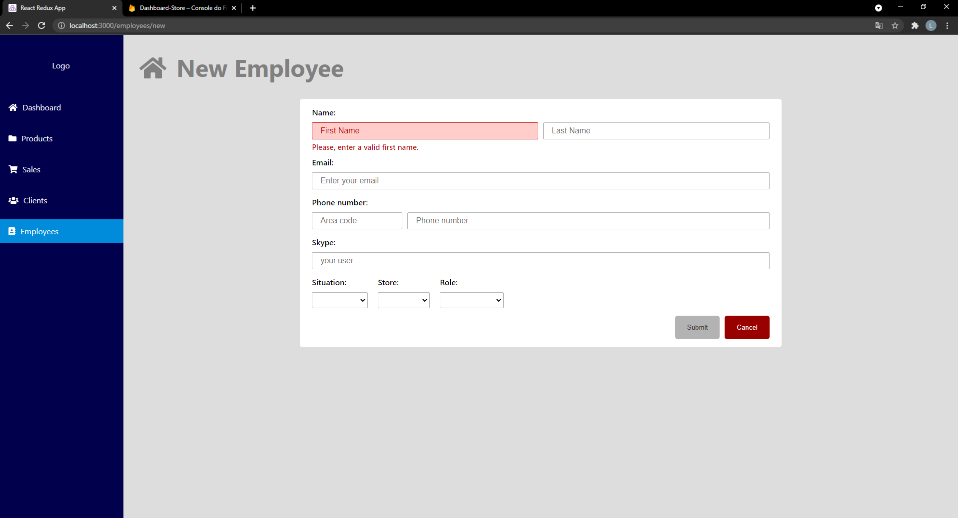 Employee Form Using React GitHub - urtadolg/React-Dashboard: This is an admin dashboard app made ...