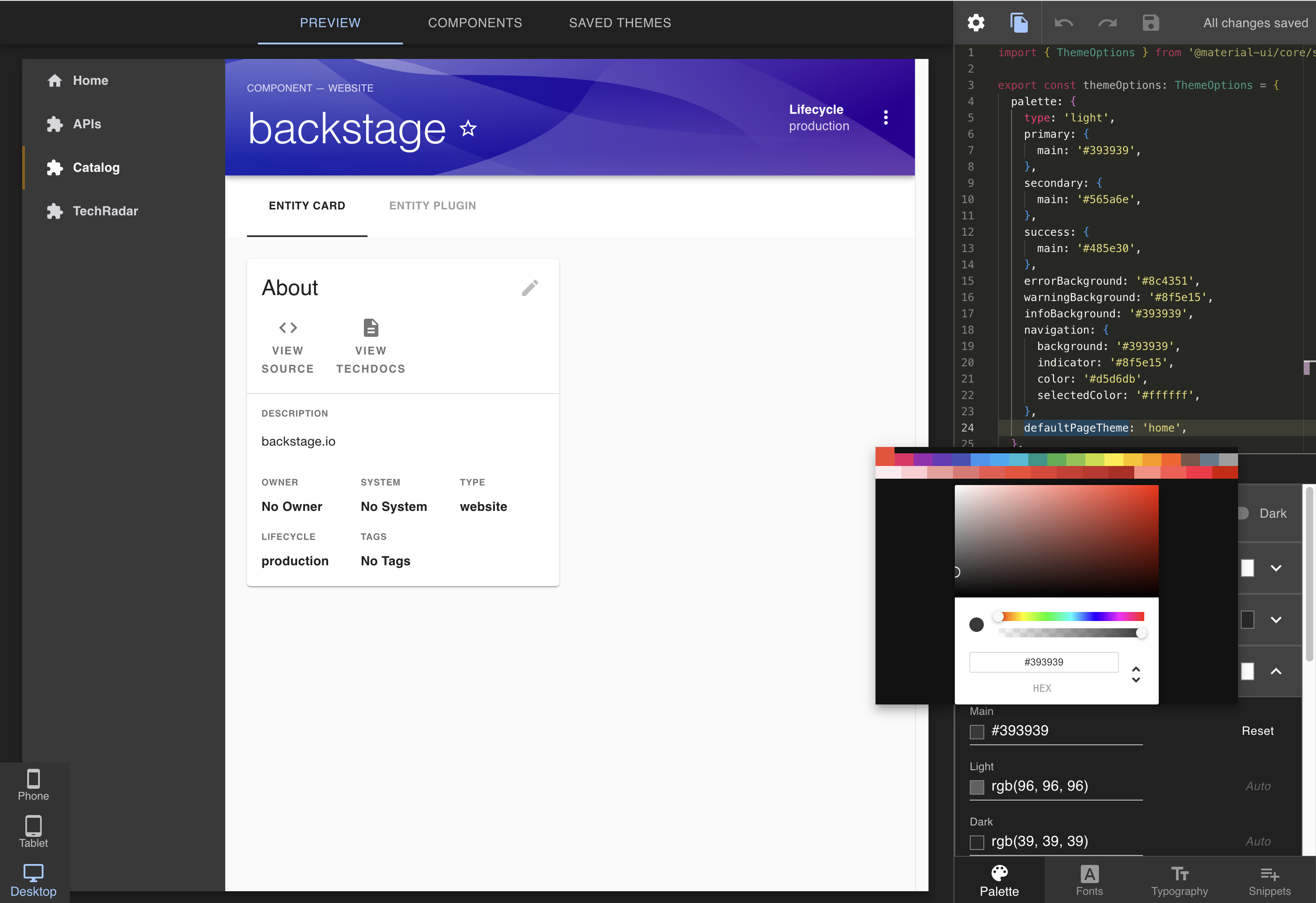 GitHub - tudi2d/backstage-theme-creator: Customize the Backstage ...