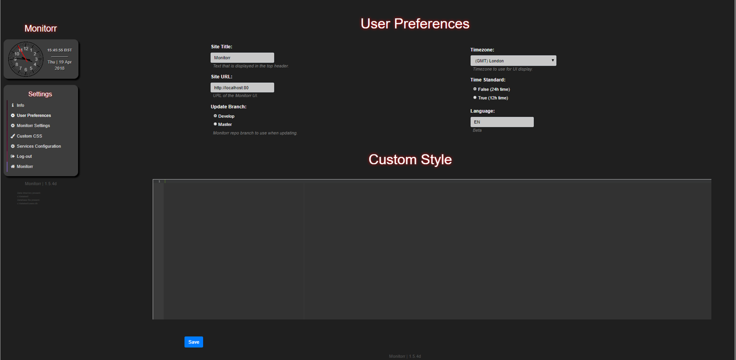 FEAT: Custom CSS settings page · Issue #141 · Monitorr/Monitorr · GitHub