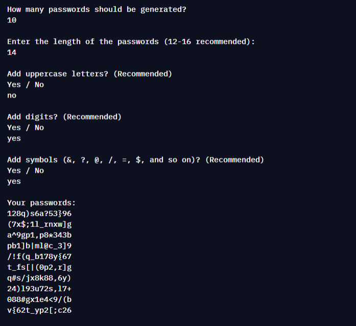 GitHub - torden7/PasswordGenerator: A command line password generator ...