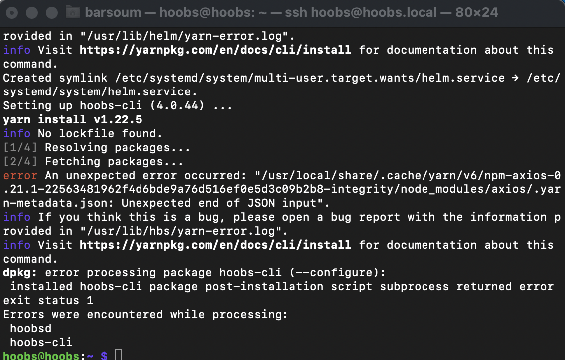 cannot update to 4.0 · Issue #1467 · hoobs-org/HOOBS · GitHub
