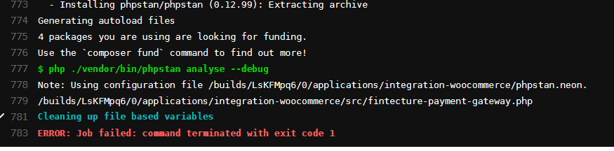 Command terminated with exit code 1 · Issue #5779 · phpstan/phpstan ...