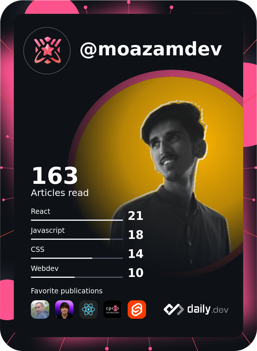 Moazam Ali's Dev Card