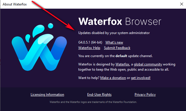 How do I dissable Waterfox Update Notification · Issue #2524 ...