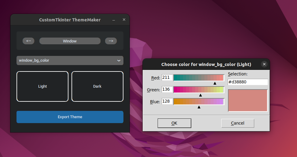 Made a theme maker with customtkinter, want to contribute ...