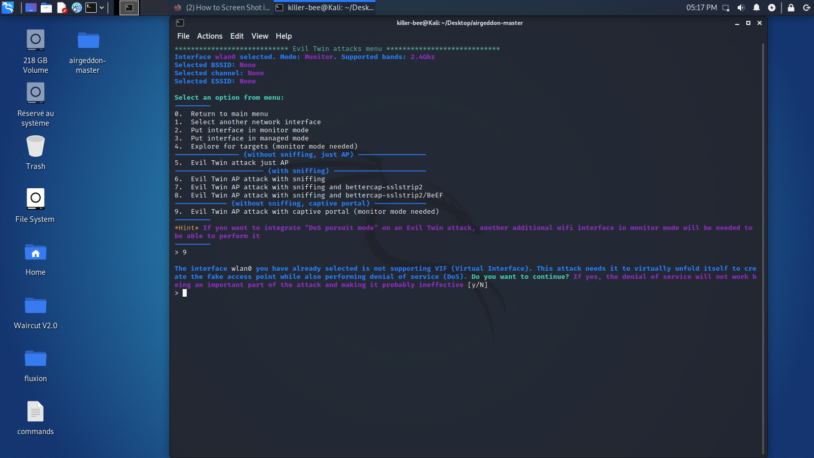 Wireless Adapter Is Not Supporting VIF Issue 456 V1s1t0r1sh3r3 airgeddon GitHub