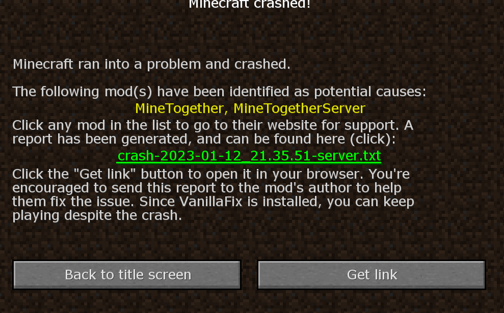 Stoneblock 2 Minetogether & minetogether server crash · Issue #2506 ...