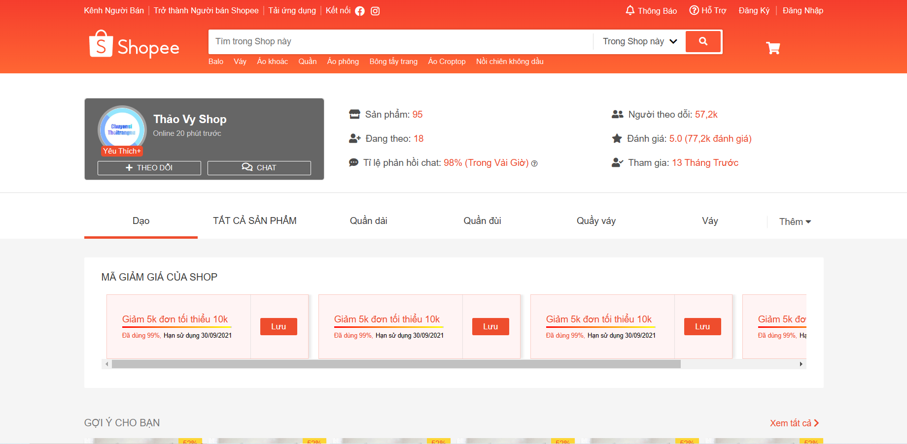 GitHub - huydu20/shopee-shop-template: Shopee shop clone using HTML, CSS