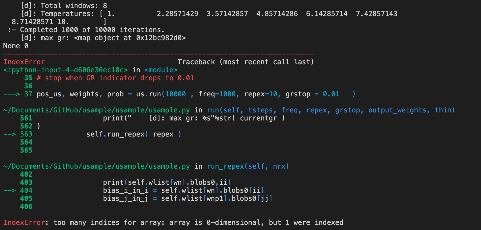 Error while running example notebook · Issue #1 · c-matthews/usample ...