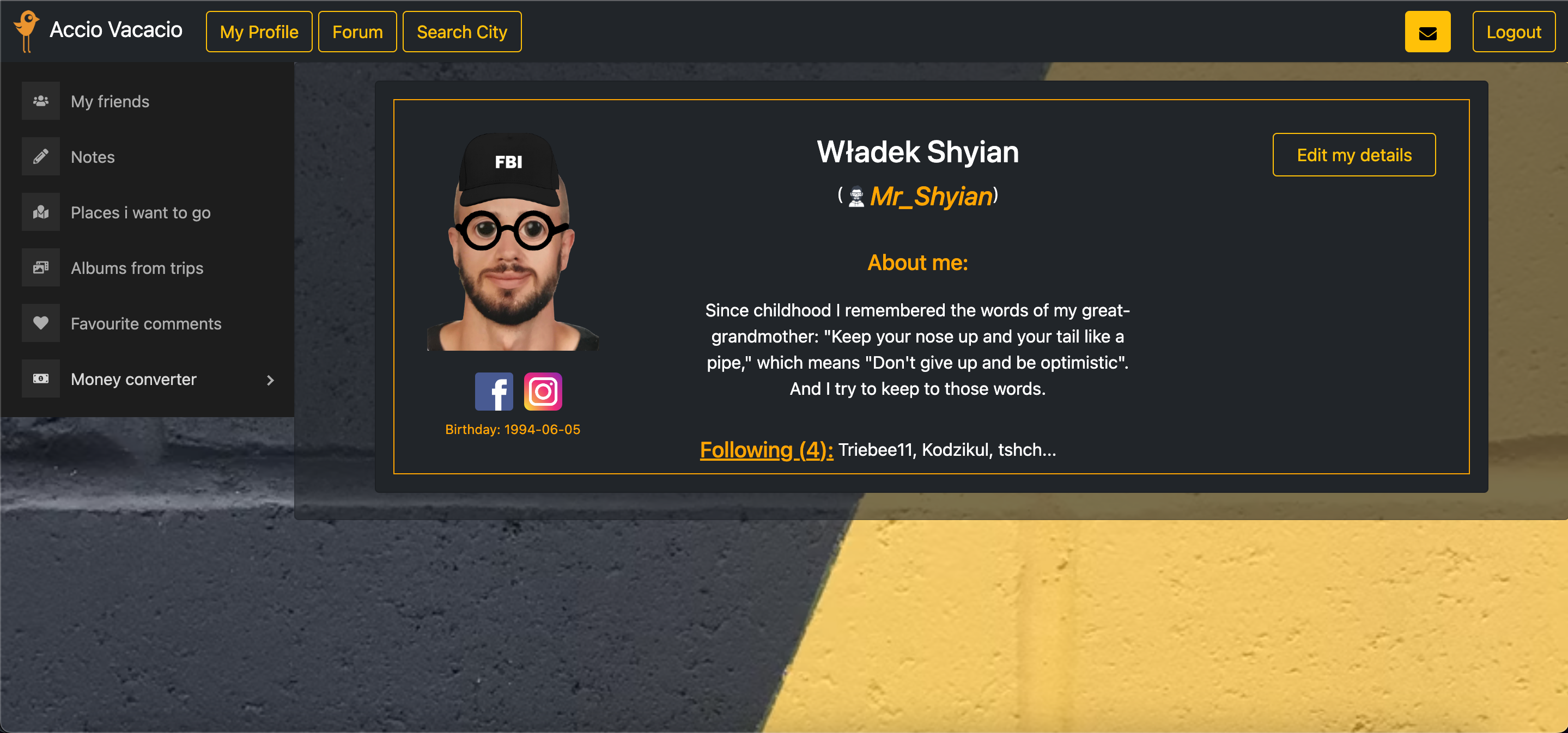 GitHub - SebastianRyndak/AccioVacaccio