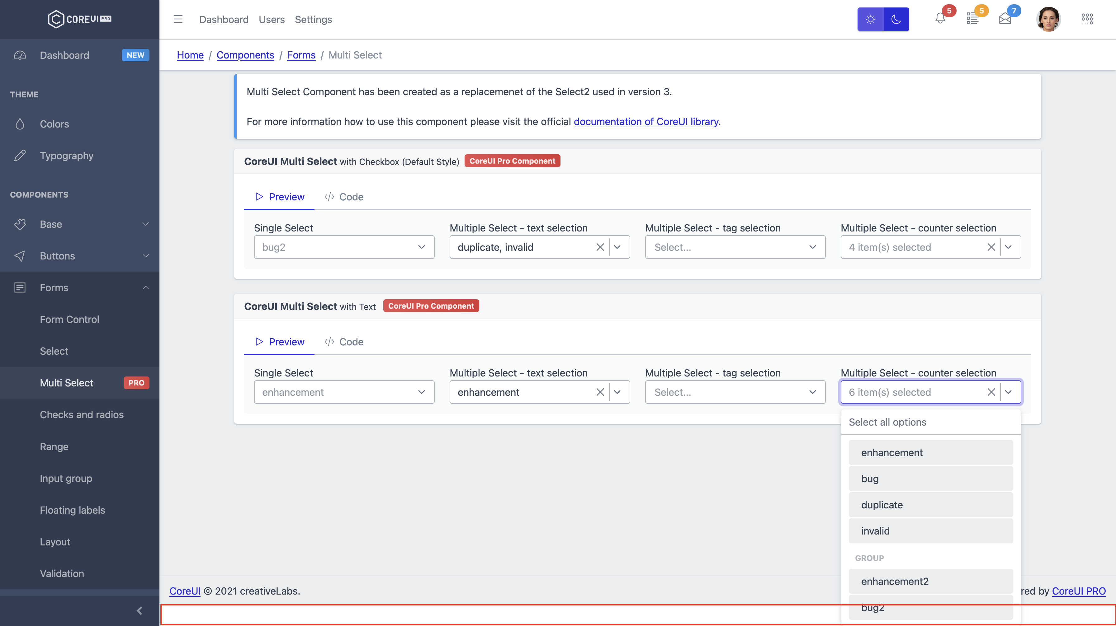 Multi-Select overlaps main content div in demo · Issue #308 · coreui ...