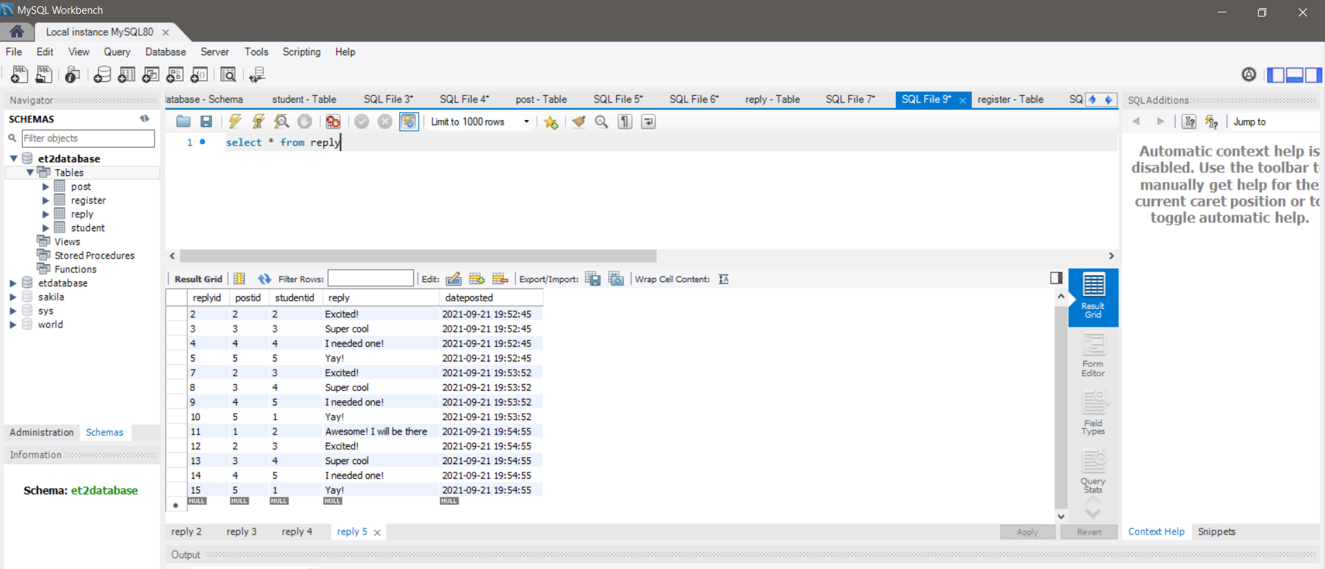 Create SQL inserts & select query · Issue #11 · editorr5/Campus ...