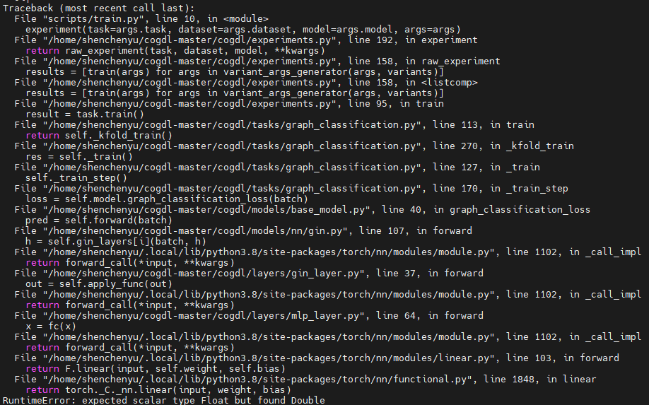 关于graph_classification任务中对于各个图数据的数据类型要求 · Issue #302 · THUDM/CogDL · GitHub