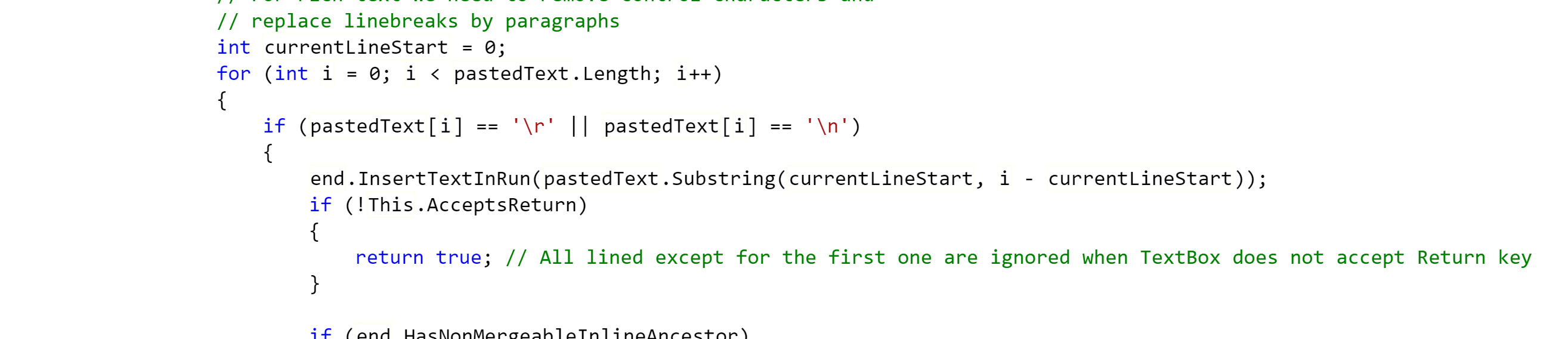 EditBox with AcceptReturn="false" accepts pasting text with CR(LF ...
