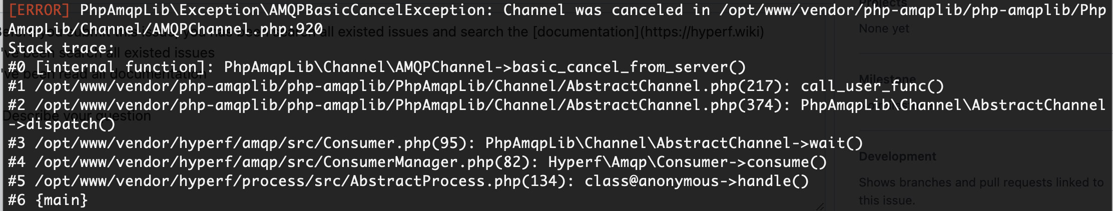 [QUESTION] 如何捕获AMQP异常 · Issue #4901 · hyperf/hyperf · GitHub