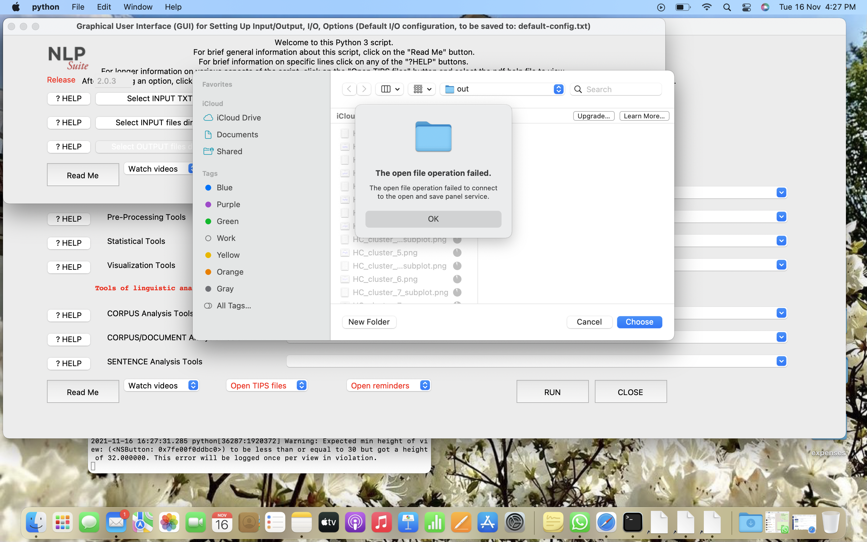 The Open file operation failed ERROR WITH INPUT OUTPUT CONFIGURATION ...