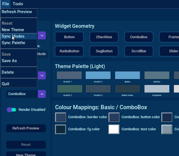 CustomTkinter theme coloured Menu class · TomSchimansky CustomTkinter ...