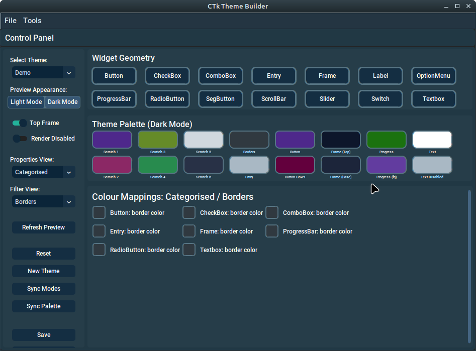 Coming soon: CTk Theme Builder 2.3 · TomSchimansky CustomTkinter ...