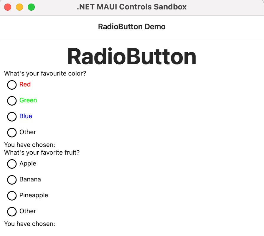 TextColor of RadioButton seems to be always black for Mac Catalyst